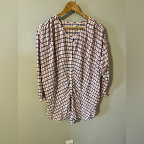 Anthropologie Saturday Sunday Pasture Dress Tunic Plaid Button Up Small - Picture 4 of 11